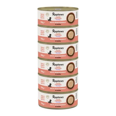 Applaws Taste Toppers puppy, Welpe Hähnchenbrust in Brühe, 156g, 100% natural ingredients. Top it, stir it, mix it.