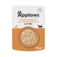 Sparpaket Applaws Cat Natural in Brühe 48 x 70 g - Hähnchenbrust mit Thunfischfilet