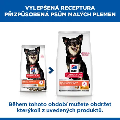 Hill's Science Plan Perfect Digestion Adult 1+ Small & Mini kuracie s hnedou ryžou - výhodné balenie: 2 x 6 kg