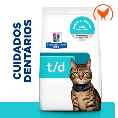Hill's Prescription Diet t/d Dental Care com frango ração para gatos - Pack económico: 3 x 3 kg