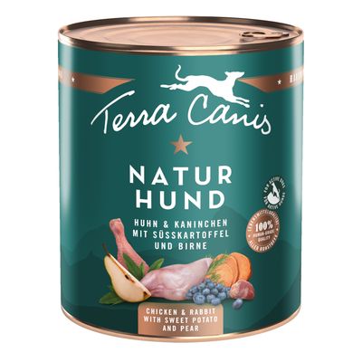 Terra Canis Naturhund 6 x 800 g poulet et lapin avec patate douce et poire