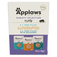 Applaws Cat Pouch in Jelly 6 x 70 g - míchané balení s tuňákem a kuřecím (3 druhy)