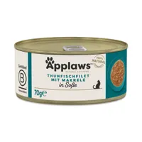 Applaws Cat en salsa 24 x 70 g - Pack Ahorro - Filete de atún con caballa