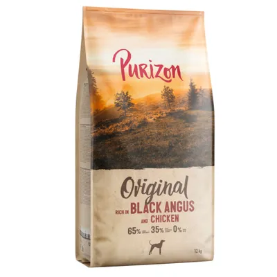 Purizon Original, богат на Black Angus и пиле, 65% животински добавки, 35% плодове и зеленчуци, 0% зърнени култури, 12 кг торба.