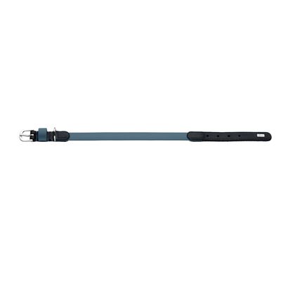 HUNTER Halsband Wolmar BioThane® x leer, rookblauw/zwart