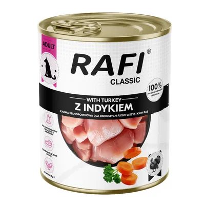 Voordeelverpakking Rafi Dog Classic 24 x 800 g Kalkoen: