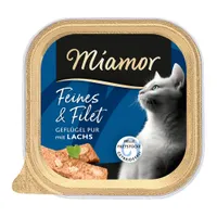 Sparpaket Miamor Feines & Filet 32 x 100 g - Geflügel Pur & Lachs