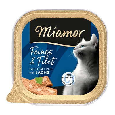 Výhodné balení: Miamor Feines & Filet 32 x 100 g - výhodné balení: 32 × 100 g drůbeží s lososem