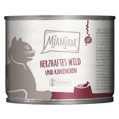 MjAMjAM 6 x 200 g gibier savoureux et lapin accompagnés de myrtilles fruitées
