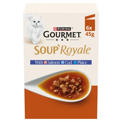 Gourmet Soup Royale 6 x 45 g - Kötturval (3 sorter)