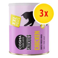 Lots économiques Cosma Snackies XXL  - lot mixte : 1 x poulet + 1 x thon + 1 x poisson blanc (490 g)