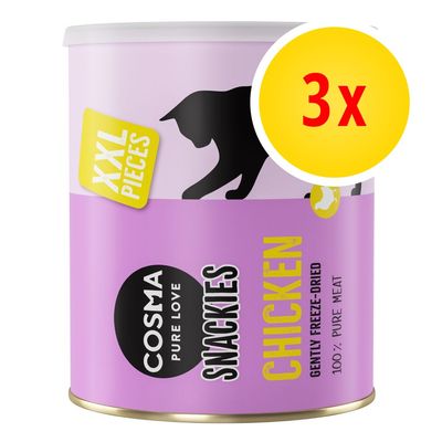 Lots économiques Cosma Snackies XXL lot mixte : 1 x poulet + 1 x thon + 1 x poisson blanc (490 g)
