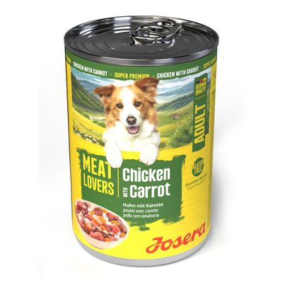Sparpaket Josera Meatlovers Menü 12 x 400 g Huhn & Karotte (neues Design)