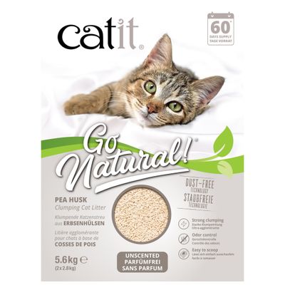 Catit Go Natural kattströ av ärtskidor, parfymfritt