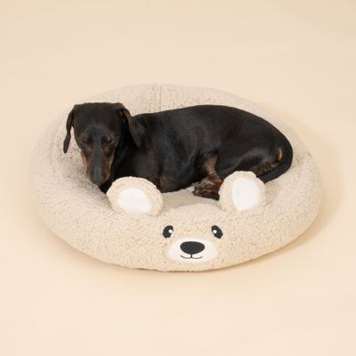 TIAKI Haustierbett Teddy Bear - Größe M: Ø 60 x H 15 cm