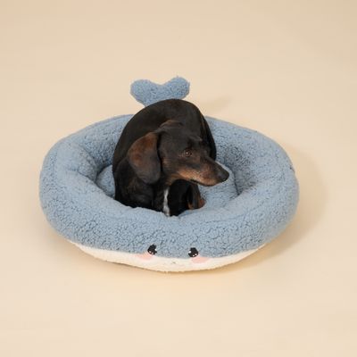 TIAKI Haustierbett Teddy Whale - Größe S: Ø 45 x H 12 cm