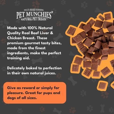 Pet Munchies Training Treats - Multibuy: Liver & Chicken (3 x 150g)