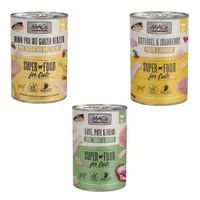 MAC´s Kombi-Paket 18 x 400 g Nassfutter - 6 x 400 g Geflügel & Cranberry  + 6 x 400 g Huhn PUR mit ganzen Geflügelherzen + 6 x 400 g Ente, Pute, Huhn