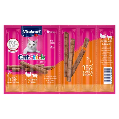 Vitakraft Cat Stick Classic - пуешко и агнешко (12 x 6 г)
