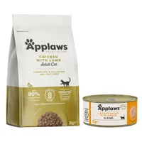 Applaws Bi-nutrition : Lot de croquettes et pâtée - 2 kg Adult poulet & agneau + 6 x 156 g filet de poulet & fromage