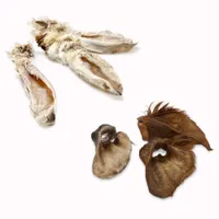 Probierpaket Wolf of Wilderness Kauohren mit Fell - von Rind & Kaninchen - Mix 320 g (ca. 13 Stück)