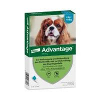 Advantage® 100 für Hunde, von 4 bis 10 kg - 4 Pipetten x 1,0 ml