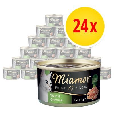 Sparpack: Miamor Fine Filets 24 x 100 g Blandpack med vit tonfisk