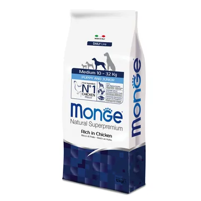 Monge Super Premium 2 x 12 kg - Pack Ahorro - Puppy Junior Medium