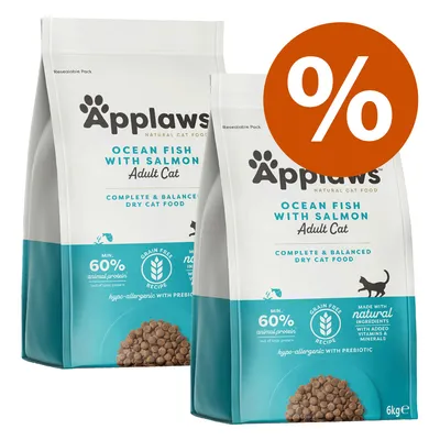Applaws Ocean Fish with Salmon Adult Cat Trockenfutter, hypoallergen, getreidefrei, min. 60% tierisches Protein, natürliche Zutaten mit Vitaminen und Mineralien, 6kg Packung.