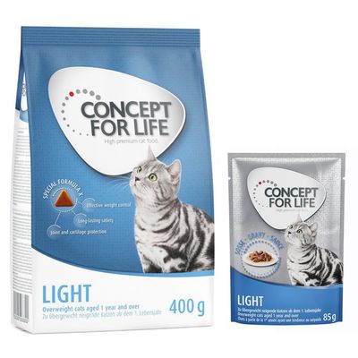 400 g Concept for Life Trockenfutter + 12 x 85 g Nassfutter in Soße Light