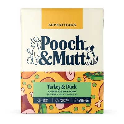 Pooch and Mutt Wet Dog Food - Turkey & Duck - 12 x 375g