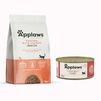 Zestaw Applaws Adult/Senior 6 kg / 7,5 kg + Applaws w bulionie 6 x 156 g w super cenie! - Adult z kurczakiem i łososiem, 7,5 kg + Pierś z kurczaka z kaczką, 6 x 156g Zestaw Applaws Adult/Senior 6 kg / 7,5 kg + Applaws w bulionie 6 x 156 g w super cenie! - Adult z kurczakiem i łososiem, 7,5 kg + Pierś z kurczaka z kaczką, 6 x 156g