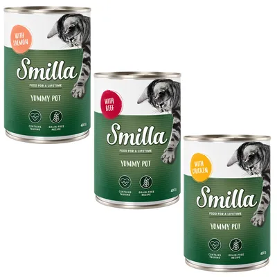 Provalo! Set misto 60 x 400 g Smilla Yummy Alimento umido per gatti - Mix 1: Pollo, Manzo, Salmone