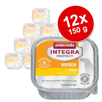 animonda INTEGRA PROTECT NIEREN met kip, 12x150 g. Phosphorreduziert, graanvrij. Bij onvoldoende nierfunctie. Veterinary diet.