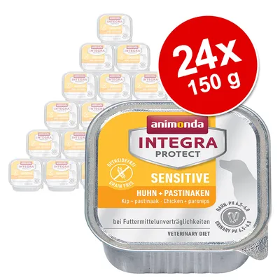 animonda INTEGRA PROTECT Sensitive Huhn + Pastinaken, 24x150g, graanvrij, bij voedingsmiddelonverdraaglijkheden, urine-pH 6,5–6,8, veterinary diet