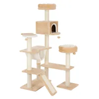 Gingerbread House Cat Tree with Ladder - Beige