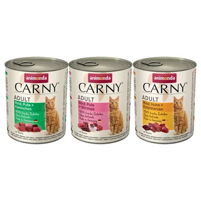 Animonda Carny Adult 6 x 800 g kattemad - Mix II: 3 varianter Animonda Carny Adult 6 x 800 g kattemad - Mix II: 3 varianter