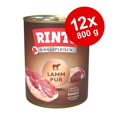 Rinti Singlefleisch Lamm Pur, 12x800g, getreidefrei, 1 Protein.
