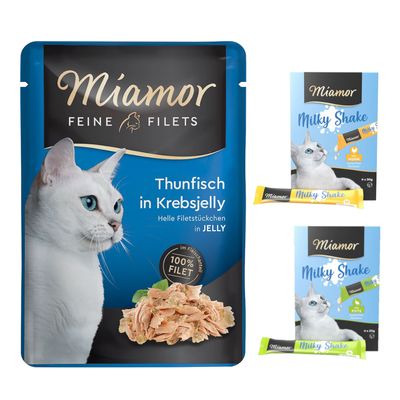 Miamor: Feine Filets, 24 x 100 g + Milky Shake: indyk, 4 x 20 g i kurczak, 4 x 20 g gratis!