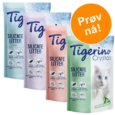 Blandet prøvepakke: Tigerino Crystals kattesand 6 x 5 l