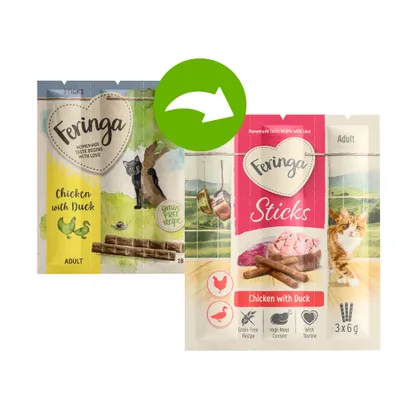 Feringa Sticks med kyckling & anka - 3 x 6 g