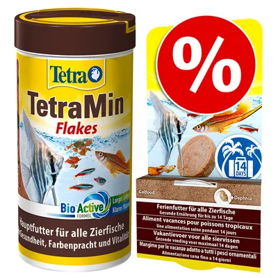TetraMin Flakes Hauptfutter für Zierfische mit BioActive Formel. Ferienfutter für Zierfische, gesunde Ernährung bis zu 14 Tage. Gelfood mit Daphnia, geeignet für tropische Fische. TetraMin Flakes Hauptfutter für Zierfische mit BioActive Formel. Ferienfutter für Zierfische, gesunde Ernährung bis zu 14 Tage. Gelfood mit Daphnia, geeignet für tropische Fische.