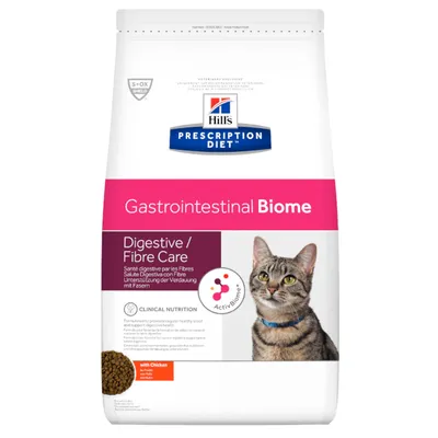 Hill's Prescription Diet Gastrointestinal Biome kattenvoer, Digestive/Fibre Care met kip. ActivBiome+ en S+OX SHIELD zichtbaar op verpakking.