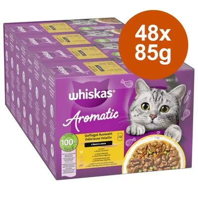 Whiskas 1+ Aromatic Selection 48 x 85 g Kattenvoer