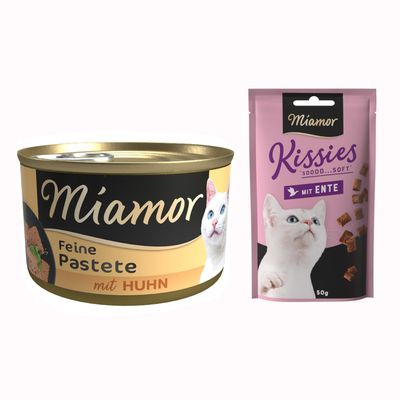 Miamor Feine Pastete s kuřetem, krmivo pro kočky ve zlaté konzervě.