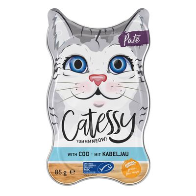 Catessy Schälchen Paté mit Häppchen und MSC Kabeljau 18 x 85 g