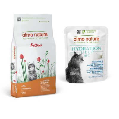 Almo Nature Life Maintenance Trockenfutter für erwachsene Katzen, mit frischem Huhn, 12kg Packung.