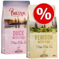 Prøvepakke: 2 eller 3 x 400 g Purizon Adult - 2 x 400 g: Okse & Kylling + Kylling & Fisk XL