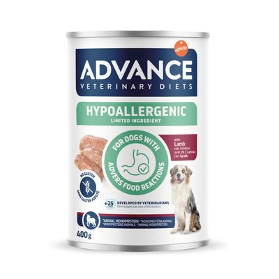 Advance Veterinary Diets Hypoallergenic mit Schwein, 400g. Für Hunde mit unerwünschten Reaktionen auf Futtermittel. Limited Ingredient Rezeptur.