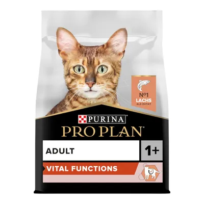 Purina Pro Plan Adult Katzenfutter, Vital Functions, mit Lachs als Hauptzutat, geeignet für Katzen ab 1 Jahr. Purina Pro Plan Adult Katzenfutter, Vital Functions, mit Lachs als Hauptzutat, geeignet für Katzen ab 1 Jahr.